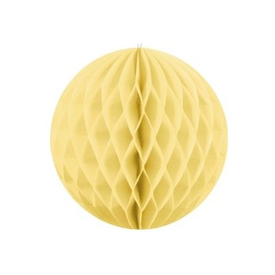 PartyDeco Papírová dekorační koule "Honeycomb" SVĚTLE ŽLUTÁ, průměr 10 cm – Zboží Dáma