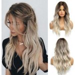 Esmee Dlouhé kudrnaté Ombre Hnědé až Blond paruky pro ženy Ombre paruka odolná vůči teplu ze – Hledejceny.cz
