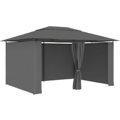 vidaXL Zahradní pavilon se závěsy 4 x 3 m antracitový – Hledejceny.cz