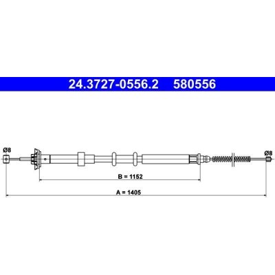 Tažné lanko, parkovací brzda ATE 24.3727-0556.2