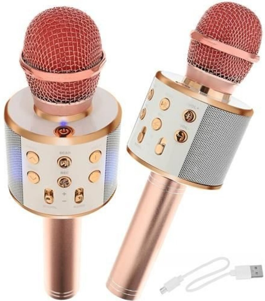 Alum online Bezdrátový karaoke mikrofon WS 858 Rose Gold - Heureka.cz