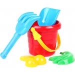Teddies Sada na písek 5ks plast kbelík lopatka hrabičky bábovka 2ks 3 barvy v síťce11x18x11cm 12m+ TD – Zboží Dáma