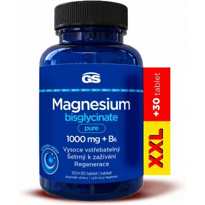 GS Magnesium bisglycinate pure 1000 mg + B6 130 tablet – Hledejceny.cz