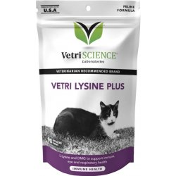 VetriScience Lysine Plus doplněk pro podporu imunity pro kočky 120 g