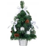 MagicHome stromček ozdobený strieborný mašla 40 cm – Sleviste.cz