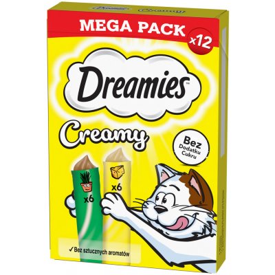 Dreamies Creamy Snacks kočičí máta a sýr 12 x 10 g – Hledejceny.cz