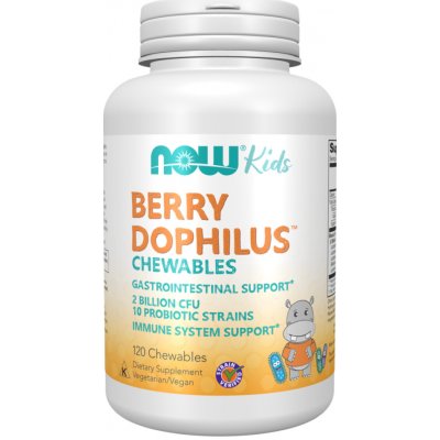 Now Foods Probiotikum Berry Dophilus Kids 10 kmenů 120 tablet – Hledejceny.cz
