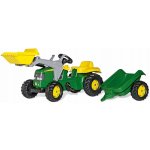 Rolly Toys Šlapací traktor Rolly Junior John Deere s nakladačem a vlekem – Zboží Dáma