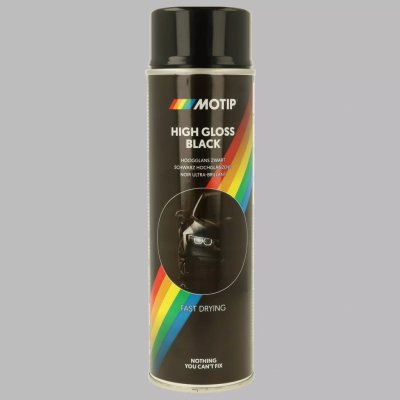 Motip High Gloss Black černý lesklý akrylový lak 500 ml – Sleviste.cz
