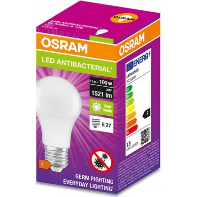 Osram Antibakteriální LED žárovka E27 LC CL A 13W 100W neutrální bílá 4000K – Zboží Mobilmania