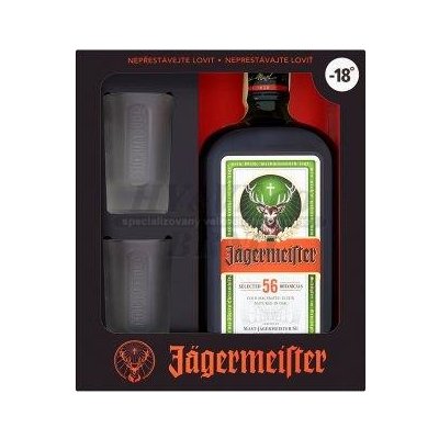 Jägermeister s 2 sklenicemi 35% 0,7 l (dárkové balení 2 sklenice)