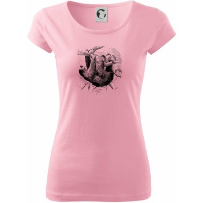 Lenochod kreslený pure dámské triko růžová