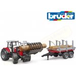 Bruder 2046 Massey Ferguson 7480 s čelním nakladačem a přepravníkem dřeva 1:16 – Hledejceny.cz