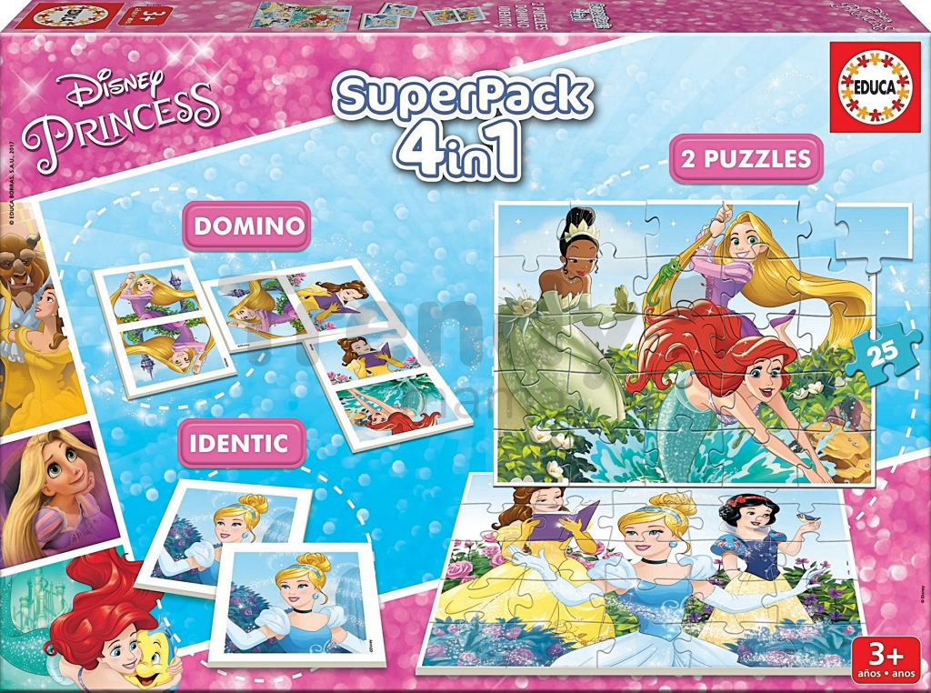 Educa Disney Princezny SuperPack 4 v 1