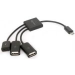 Gembird UHB-OTG-02 mikroUSB OTG BM na 2x USB AF + mikro BF, 0,15m – Zboží Mobilmania