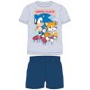 Dětské pyžamo a košilka Chlapecké pyžamo Ježek Sonic 5204011 šedý melír tm.odrá