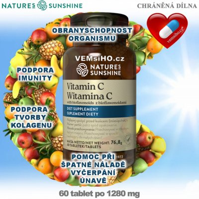 Nature’s Sunshine Vitamín C bioflavonoidy 60 tablet po 1280 mg – Hledejceny.cz