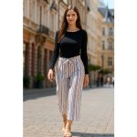 Sale-Kalhoty se širokými nohavicemi B7JN03 pruhované-Sale – Sleviste.cz