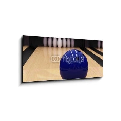Skleněný obraz 1D panorama - 120 x 50 cm - bowling ball and pins bowlingová koule a kolíky – Zboží Mobilmania