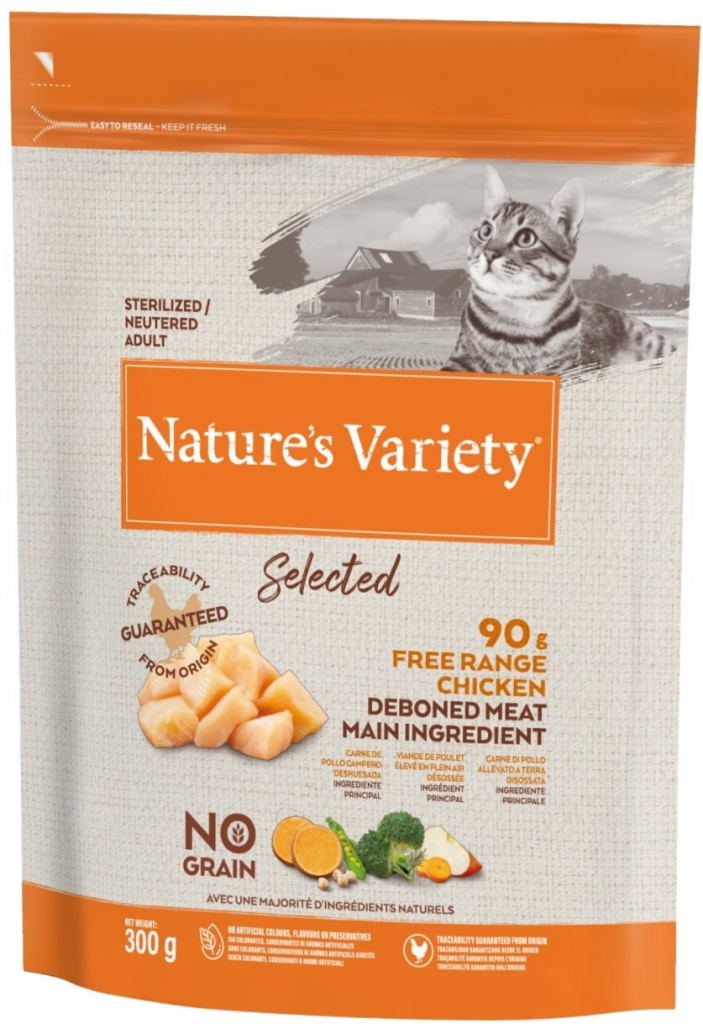 Nature\'s Variety Selected cat sterilised s kuřecím bez obilovin 0,3 kg