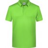 Pánské Tričko James & Nicholson pánské piqué polokošile z Bio bavlny Basic JN8010 limetková Zelená