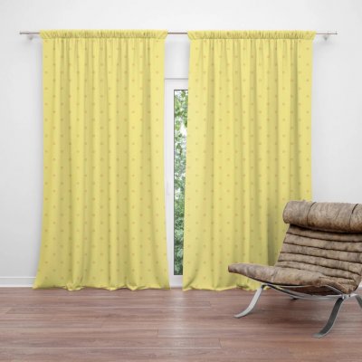 Sablio Závěs Červené kroužky na žluté: 2ks 140x250cm – Sleviste.cz