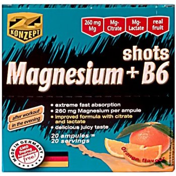 Z - Konzept Magnesium + B6 Shots - pomeranč 20 ampulí/25ml od 359 Kč -  Heureka.cz