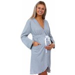 Šedý i puntíkatý těhotenský župan do porodnice na kojení 1G0469 šedá – Zboží Dáma