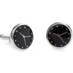 Avantgard manžetové knoflíčky Clock stříbrná lesk/černá 573-20567 – Hledejceny.cz
