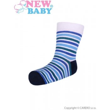 New Baby dětské pruhované ponožky modro-bílé