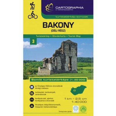 Cartographia Bakony/ Bakoňský les Jih 1:20 000 turistická mapa – Zboží Mobilmania