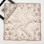 hedvábný šátek béžový s květy v dárkovém balení – Zbozi.Blesk.cz