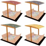 Baby Mix Stříška pro dětské dřevěné pískoviště 120x120 cm červeno-bílá – Sleviste.cz