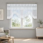 Dekorační oblouková krátká záclona na žabky BASTIA 120 bílá 300x120 cm MyBestHome – Hledejceny.cz
