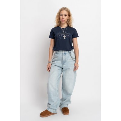 Reporter Young Dívčí modré džíny BAGGY se sepraným efektem MODRÁ – Zboží Mobilmania