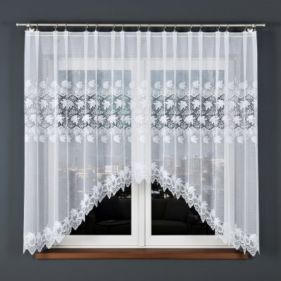 Dekorační oblouková krátká záclona na žabky ELZBIETA 160 bílá 310x160 cm MyBestHome – Hledejceny.cz
