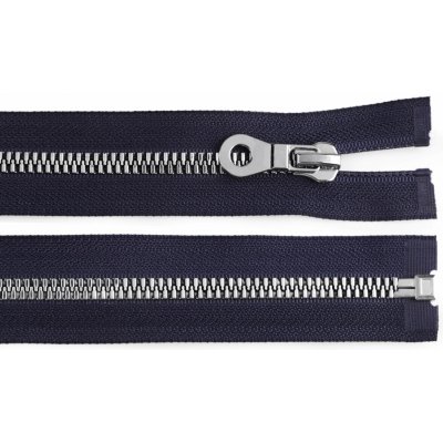 Zip kostěný dělitelný No 5 délka 80 cm - bundový s ozdobným jezdcem barva 330 modrá tmavá – Hledejceny.cz