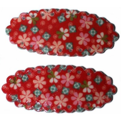 sponky oválné 2 ks červená – Zboží Dáma