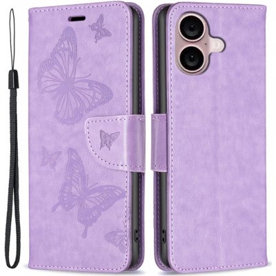 Butterfly knížkové pouzdro na iPhone 16 - světlefialové – Zboží Mobilmania