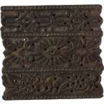 Sanu Babu Antik dřevěná raznice na tisk přehozů s indickým motivem 16 x 8 x 15 cm – Zboží Živě