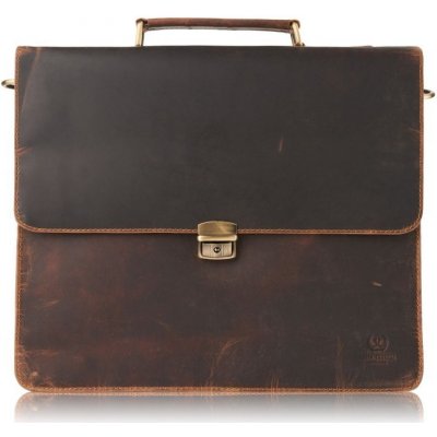 Paolo Peruzzi pánská vintage kožená aktovka s kličkem hnědá – Zboží Dáma Paolo Peruzzi pánská vintage kožená aktovka s kličkem hnědá – Zboží Dáma