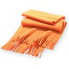 Šála Jednoduchá oranžová fleecová šála s třásněmi