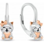 Olivie stříbrné náušnice KOČKA 9221 – Zbozi.Blesk.cz