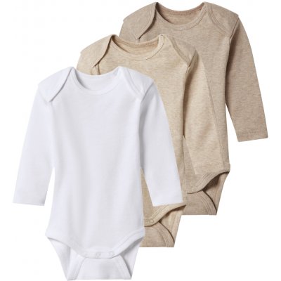 Lupilu Dětské body s BIO bavlnou 3kusy bílá béžová tmavě béžová – Zboží Dáma Lupilu Dětské body s BIO bavlnou 3kusy bílá béžová tmavě béžová – Zboží Dáma