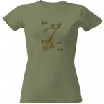 Tričko s potiskem Kytara a noty dámské Khaki – Hledejceny.cz