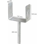 Domax patka sloupku "U" Zn PSU - 140x325x120mm PS140U – Zbozi.Blesk.cz