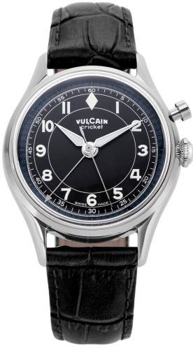 Vulcain Cricket Black/White/Blue Black Alligator
