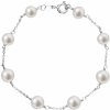 Náramek Evolution Group perlový z pravých říčních perel 23008.1 bílý