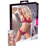 Collection Cottelli Sada z krajky podprsenka s otevřenými košíčky a tanga s otevřeným rozkrokem z kol. lingerie – Zboží Mobilmania