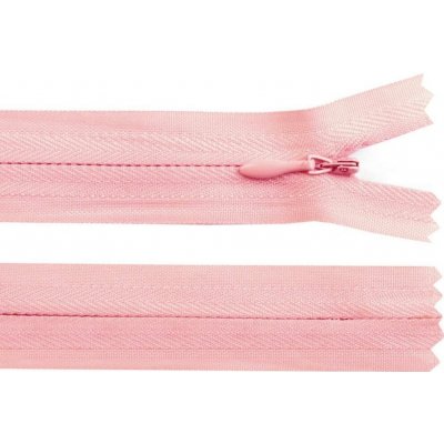 Spirálový zip skrytý šíře 3 mm, délka 18 cm - pudrový – Hledejceny.cz